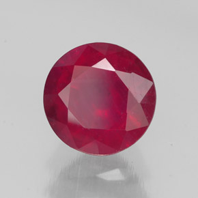 Rubí rojo natural de 2,59 ct, corte redondo, SI