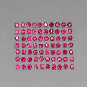 Gemas de rubí rojo natural de  ct, corte redondo, SI