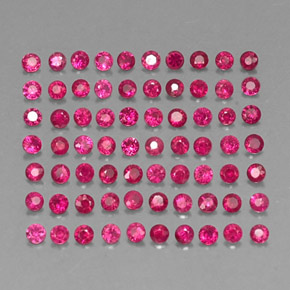 Gemas de rubí rojo natural de  ct, corte redondo, SI