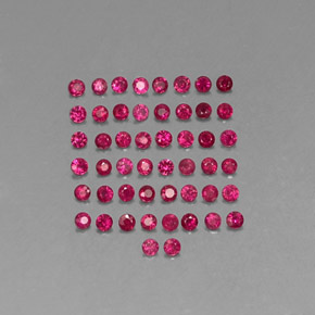 Gemas de rubí rojo natural de  ct, corte redondo, SI