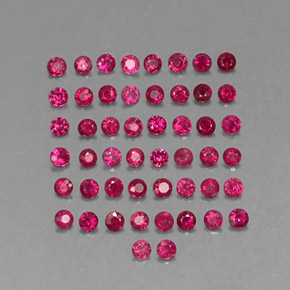 Gemas de rubí rojo natural de  ct, corte redondo, SI
