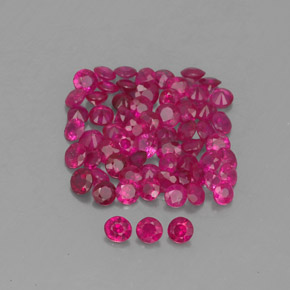 Gemas de rubí rojo natural de  ct, corte redondo, SI