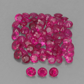Gemas de rubí rojo natural de  ct, corte redondo, SI