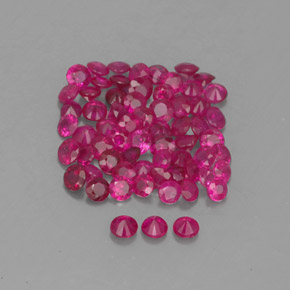 Gemas de rubí rojo natural de  ct, corte redondo, SI