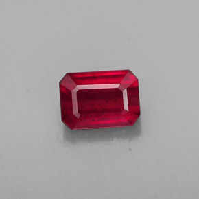 Rubí rojo natural de 1,57 ct, corte esmeralda, SI