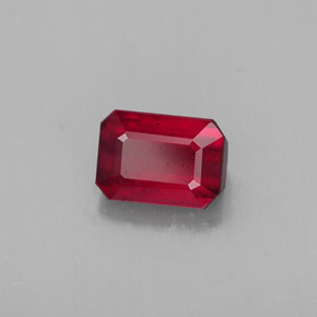 Rubí rojo natural de 1,57 ct, corte esmeralda, SI