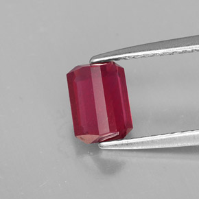 Rubí rojo natural de 1,33 ct, corte esmeralda, SI
