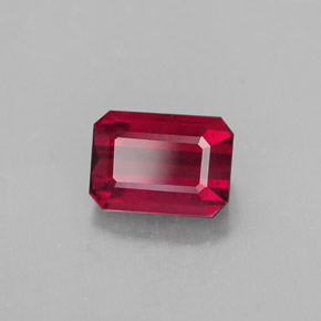 Rubí rojo natural de 1,50 ct, corte esmeralda, SI