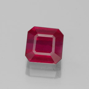 Rubí rojo natural de 1,50 ct, corte esmeralda, SI