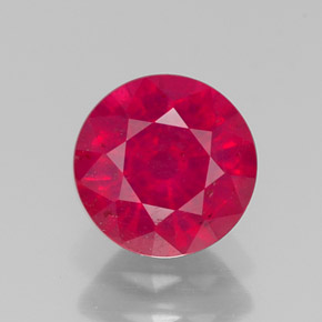 Rubí rojo natural de 1,49 ct, corte redondo, VS-SI