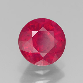 Rubí rojo natural de 1,49 ct, corte redondo, VS-SI