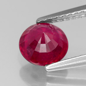 Rubí rojo natural de 1,49 ct, corte redondo, VS-SI
