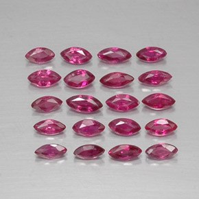 Gemas de rubí rojo natural de  ct, marquesa, VS-SI