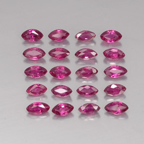 Gemas de rubí rojo natural de  ct, marquesa, VS-SI