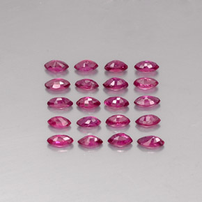 Gemas de rubí rojo natural de  ct, marquesa, VS-SI