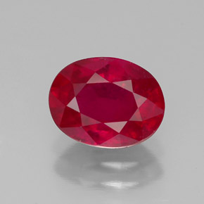 Rubí rojo natural de 1,80 ct, corte óvalo, SI
