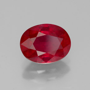 Rubí rojo natural de 1,80 ct, corte óvalo, SI