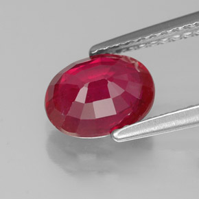 Rubí rojo natural de 1,80 ct, corte óvalo, SI