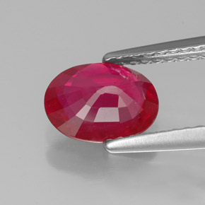 Rubí rojo natural de 1,41 ct, corte óvalo, VS-SI