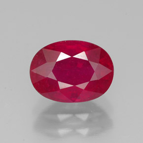 Rubí rojo natural de 1,88 ct, corte óvalo, SI