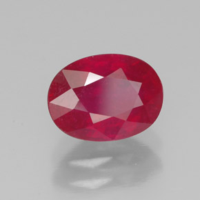 Rubí rojo natural de 1,88 ct, corte óvalo, SI