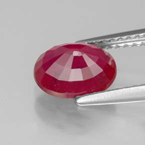 Rubí rojo natural de 1,88 ct, corte óvalo, SI