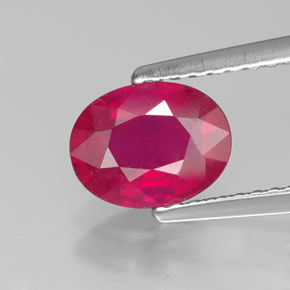 Rubí rojo natural de 1,53 ct, corte óvalo, SI