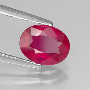 Rubí rojo natural de 1,53 ct, corte óvalo, SI