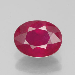 Rubí rojo natural de 1,77 ct, corte óvalo, SI