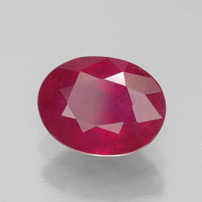 Rubí rojo natural de 1,77 ct, corte óvalo, SI