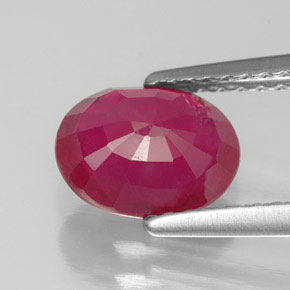 Rubí rojo natural de 1,77 ct, corte óvalo, SI