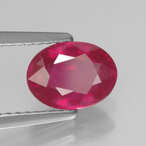 Rubí rojo natural de 1,61 ct, corte óvalo, VS-SI