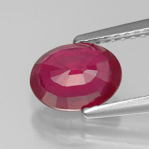 Rubí rojo natural de 1,61 ct, corte óvalo, VS-SI