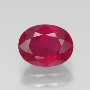 Rubí rojo natural de 1,77 ct, corte óvalo, SI