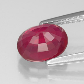 Rubí rojo natural de 1,77 ct, corte óvalo, SI