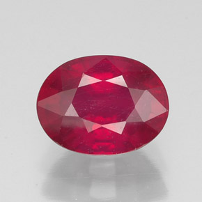 Rubí rojo natural de 2,11 ct, corte óvalo, SI