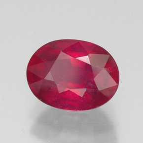 Rubí rojo natural de 2,11 ct, corte óvalo, SI