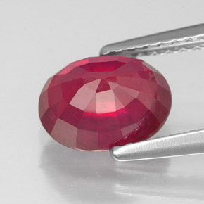 Rubí rojo natural de 2,11 ct, corte óvalo, SI