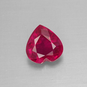 Rubí rojo natural de 1,12 ct, forma de corazón, VS-SI