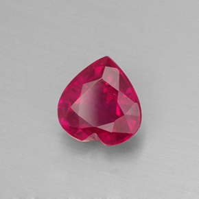 Rubí rojo natural de 1,12 ct, forma de corazón, VS-SI