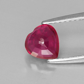 Rubí rojo natural de 1,12 ct, forma de corazón, VS-SI