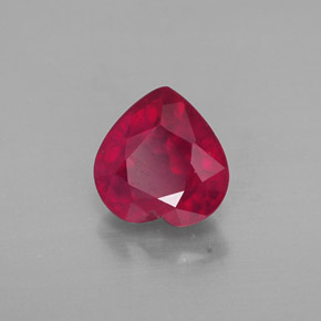 Rubí rojo natural de 1,19 ct, forma de corazón, SI