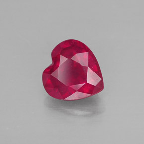 Rubí rojo natural de 1,09 ct, forma de corazón, SI