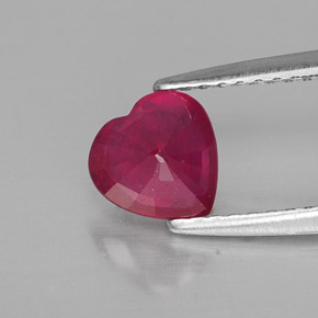 Rubí rojo natural de 1,09 ct, forma de corazón, SI