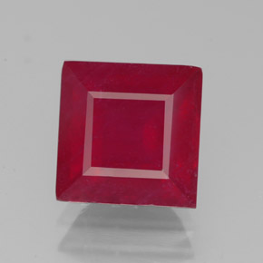 Rubí rojo natural de 3,44 ct, cuadrado, SI