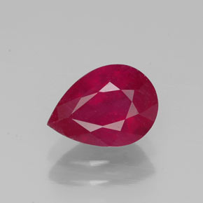 Rubí rojo natural de 1,42 ct, en forma de pera, SI