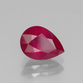 Rubí rojo natural de 1,42 ct, en forma de pera, SI