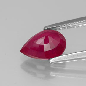 Rubí rojo natural de 1,42 ct, en forma de pera, SI
