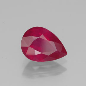 Rubí rojo natural de 1,34 ct, en forma de pera, VS-SI