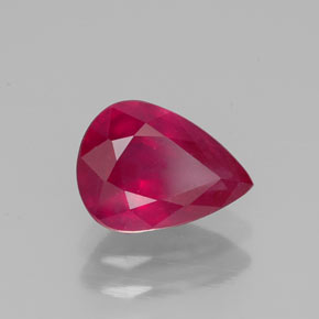 Rubí rojo natural de 1,50 ct, en forma de pera, VS-SI
